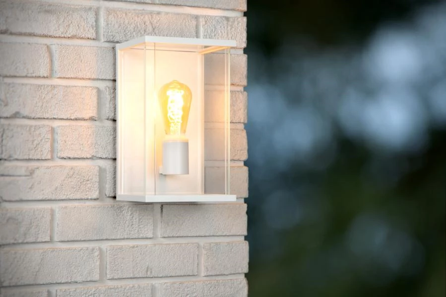 Lucide CLAIRE - Wall light Indoor/Outdoor - 1xE27 - IP54 - White - atmosphere 1